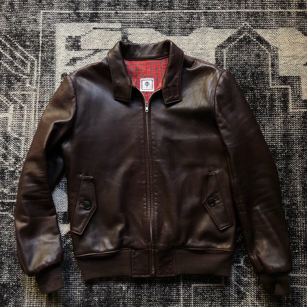 Temple of Jawnz Leather Harrington Jacket